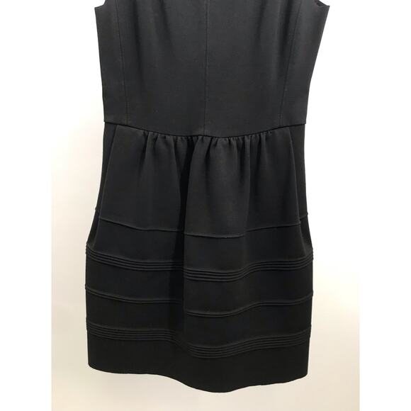 Madewell Black Stretch Knit Sleeveless Raw Edge A-Line Mini Dress Size S - Picture 5 of 10